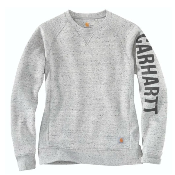 Carhartt 104410 Women's Relaxed Fit Crewneck Logo Sleeve Graphic Sweatshirt - Picture 1 of 8
